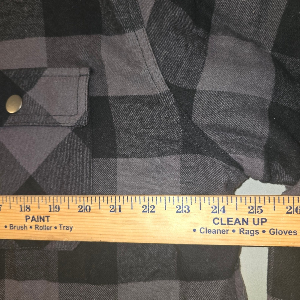 Croft & Barrow Shirt Jacket XL Mens Grey Buffalo Plaid Fleece Lined MC63W202RR